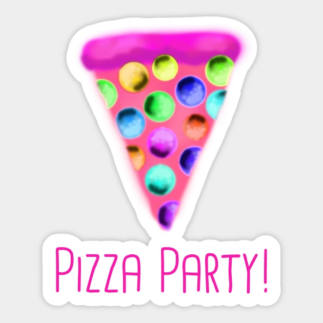 Pizza Party! (Pink) Sticker by KelseyLovelle